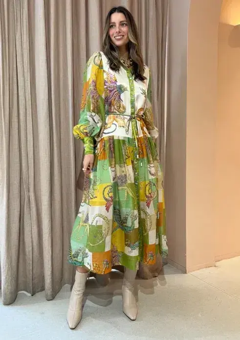 Alemais Jerome Silk Shirtdress Multi Size AU 10 for rent on The Volte - main image