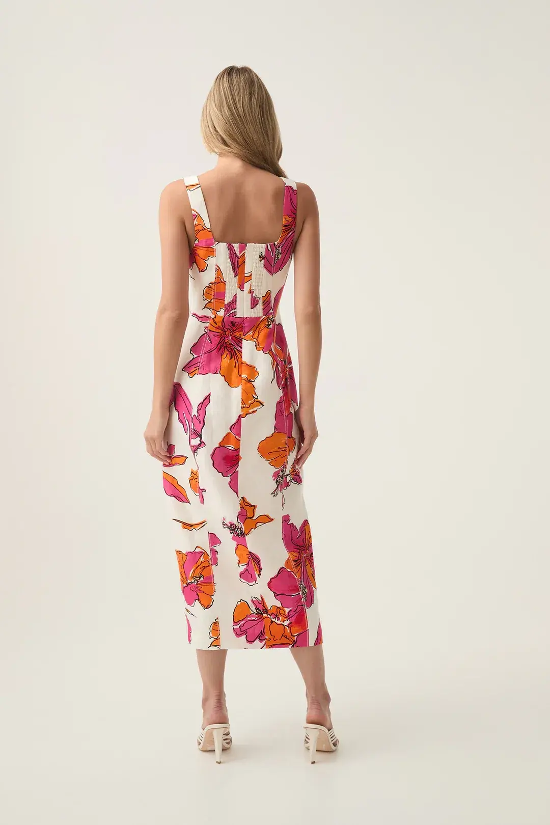 Aje Flourish Midi Dress Vivid Hibiscus Size 8 - Image 2