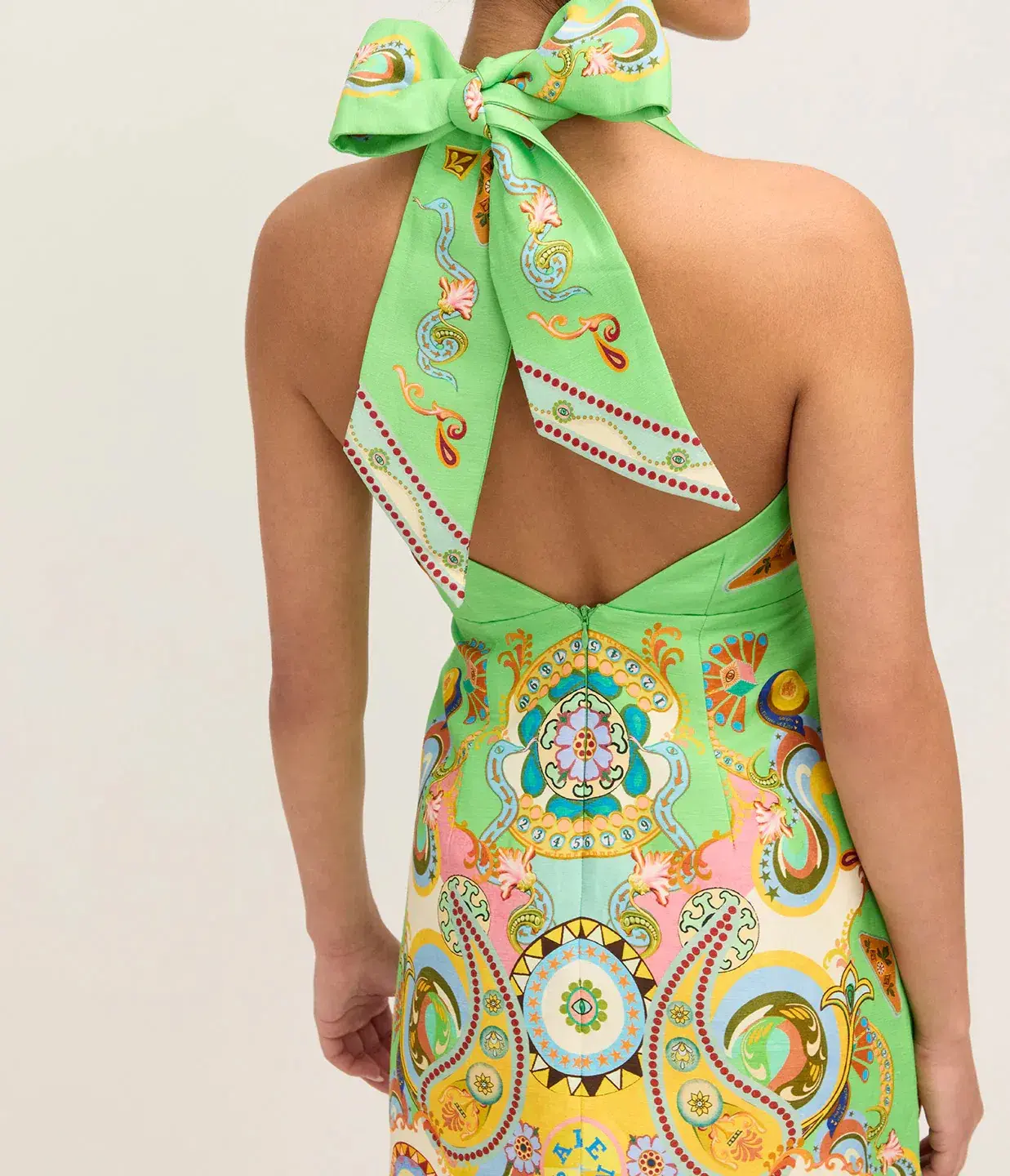 Alemais Pinball Mini Dress Green Multi Size AU 8 - Image 9