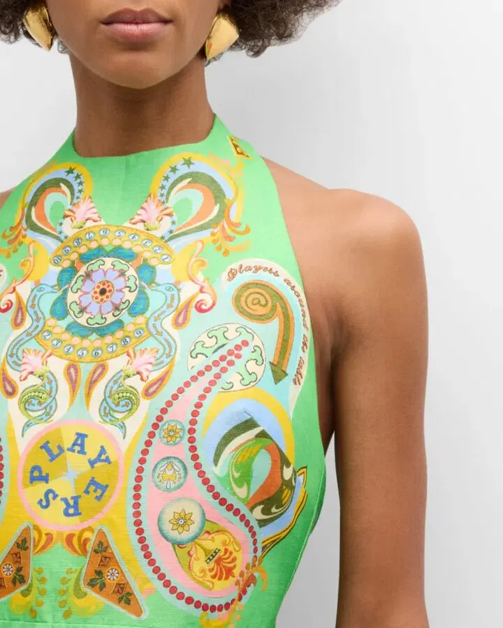 Alemais Pinball Mini Dress Green Multi Size AU 8 for rent on The Volte - main image