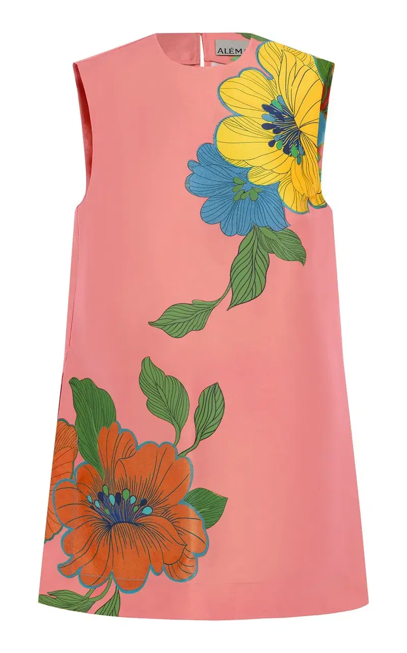 Alemais Piato Floral Satin Mini Shift Dress Exclusive Pink Size AU 6 - Image 4