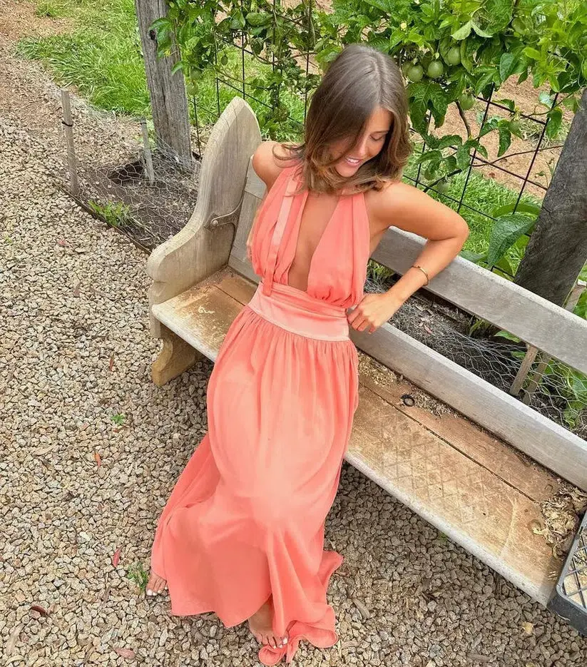 Arcina Ori Serena Dress Coral Size M / AU 10 - Image 9