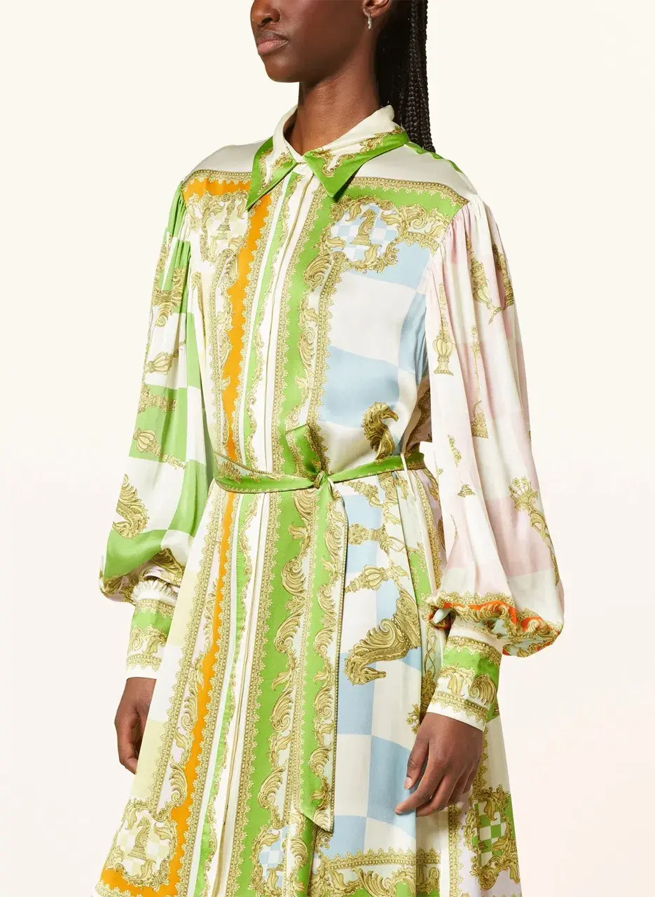 Alemais Checkmate Silk Shirtdress Multi Size AU 8 for rent on The Volte - main image