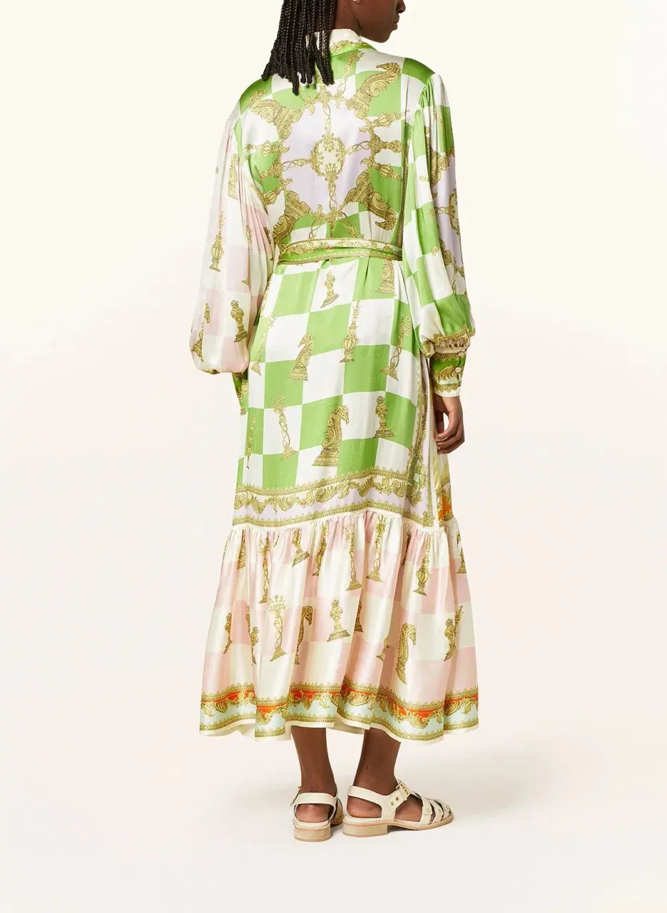 Alemais Checkmate Silk Shirtdress Multi Size AU 8 for rent on The Volte - main image