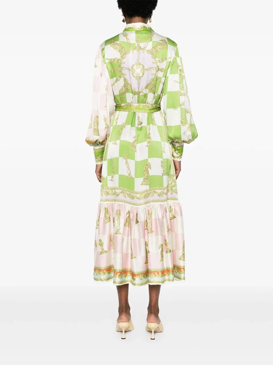 Alemais Checkmate Silk Shirtdress Multi Size AU 8 for rent on The Volte - main image
