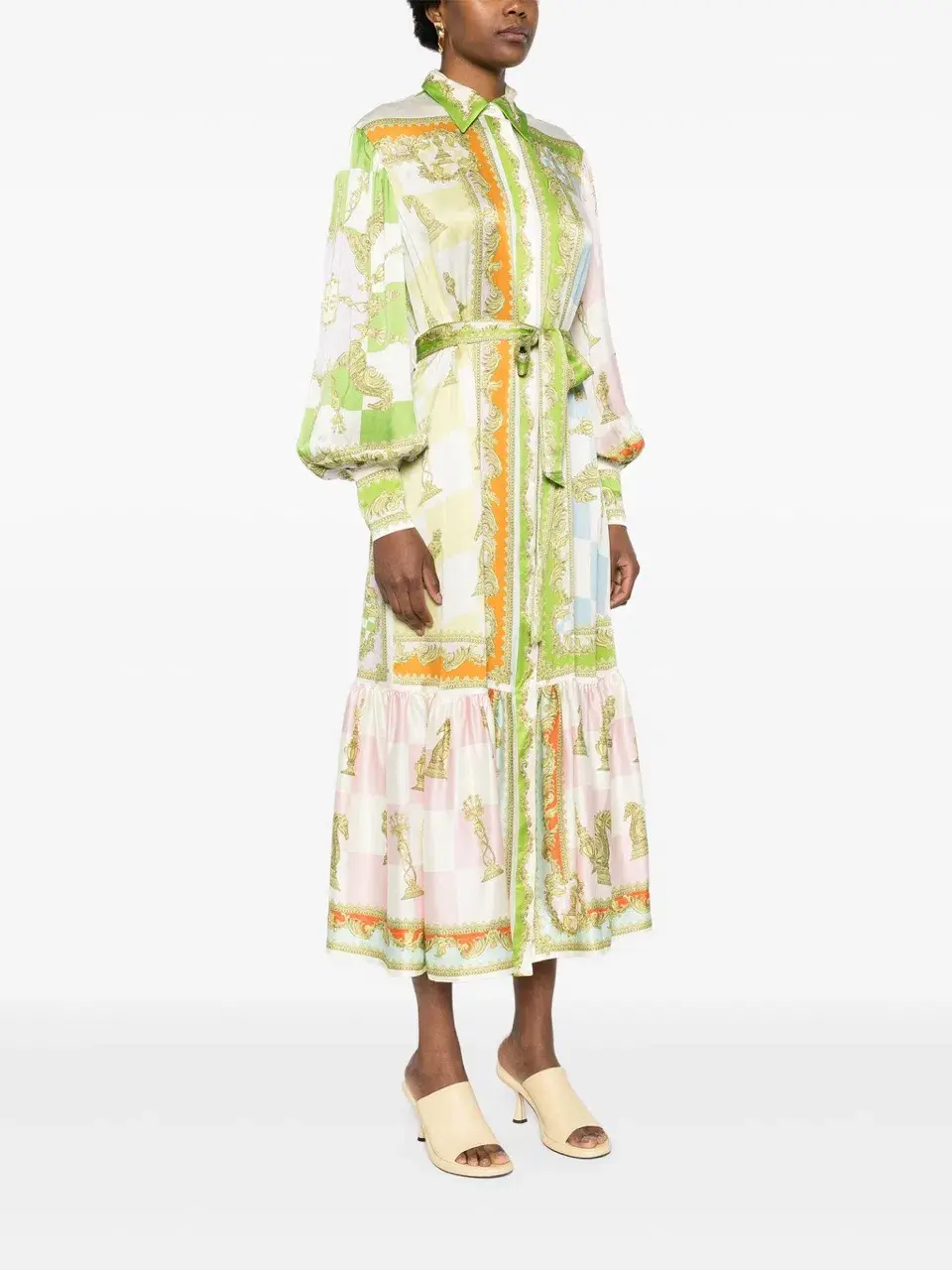 Alemais Checkmate Silk Shirtdress Multi Size AU 8 - Image 13