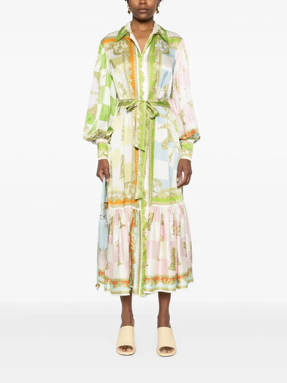 Alemais Checkmate Silk Shirtdress Multi Size AU 8 - Image 11