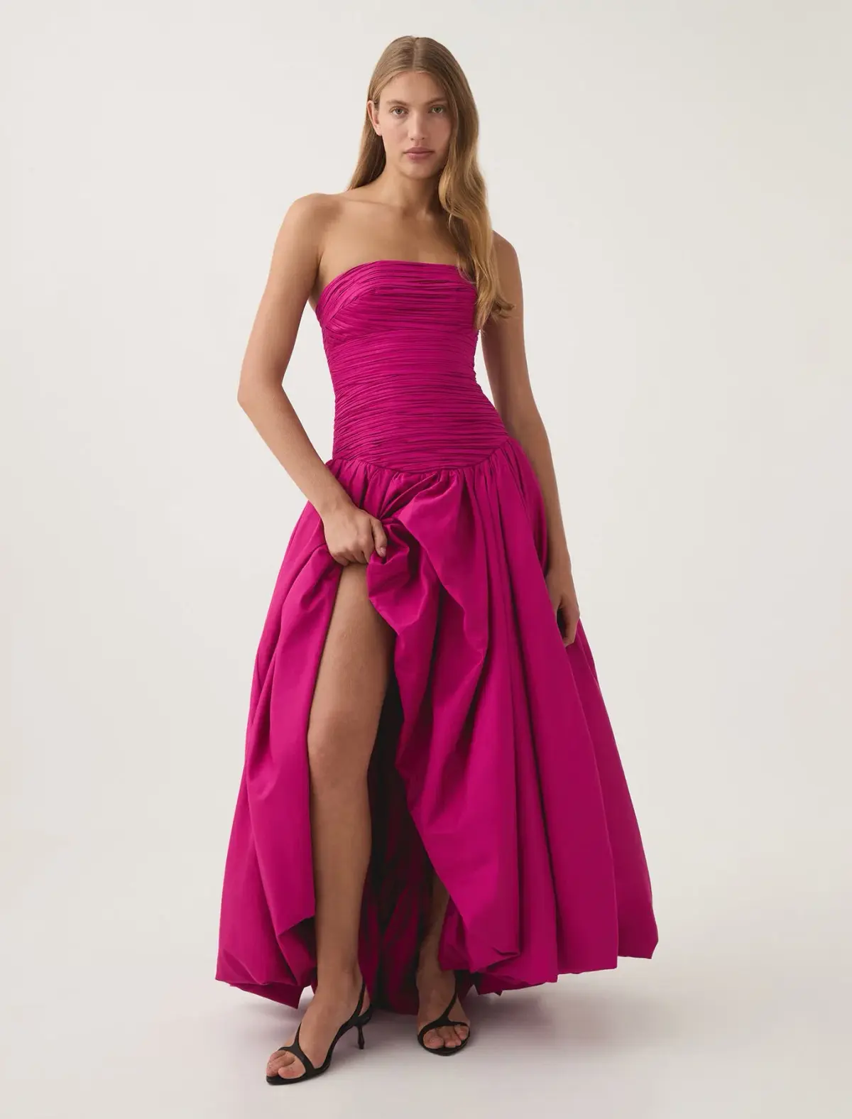 Aje Violette Bubble Hem Maxi Dress Deep Magenta Size 12 - Image 1
