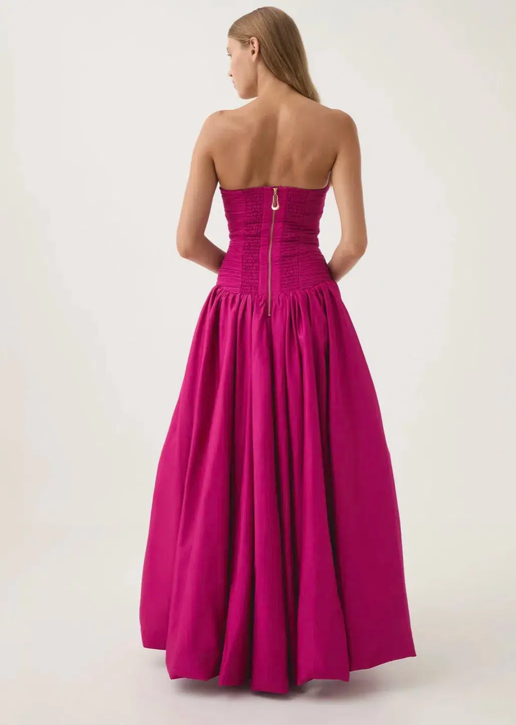 Aje Violette Bubble Hem Maxi Dress Deep Magenta Size 12 - Image 3