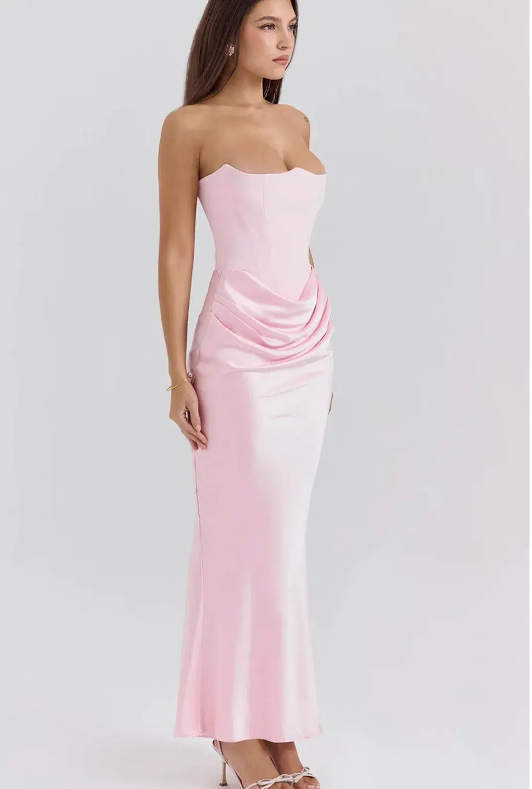 House of CB Persephone Strapless Corset Dress Rose Shadow Size XS / AU 6 for rent on The Volte - main image