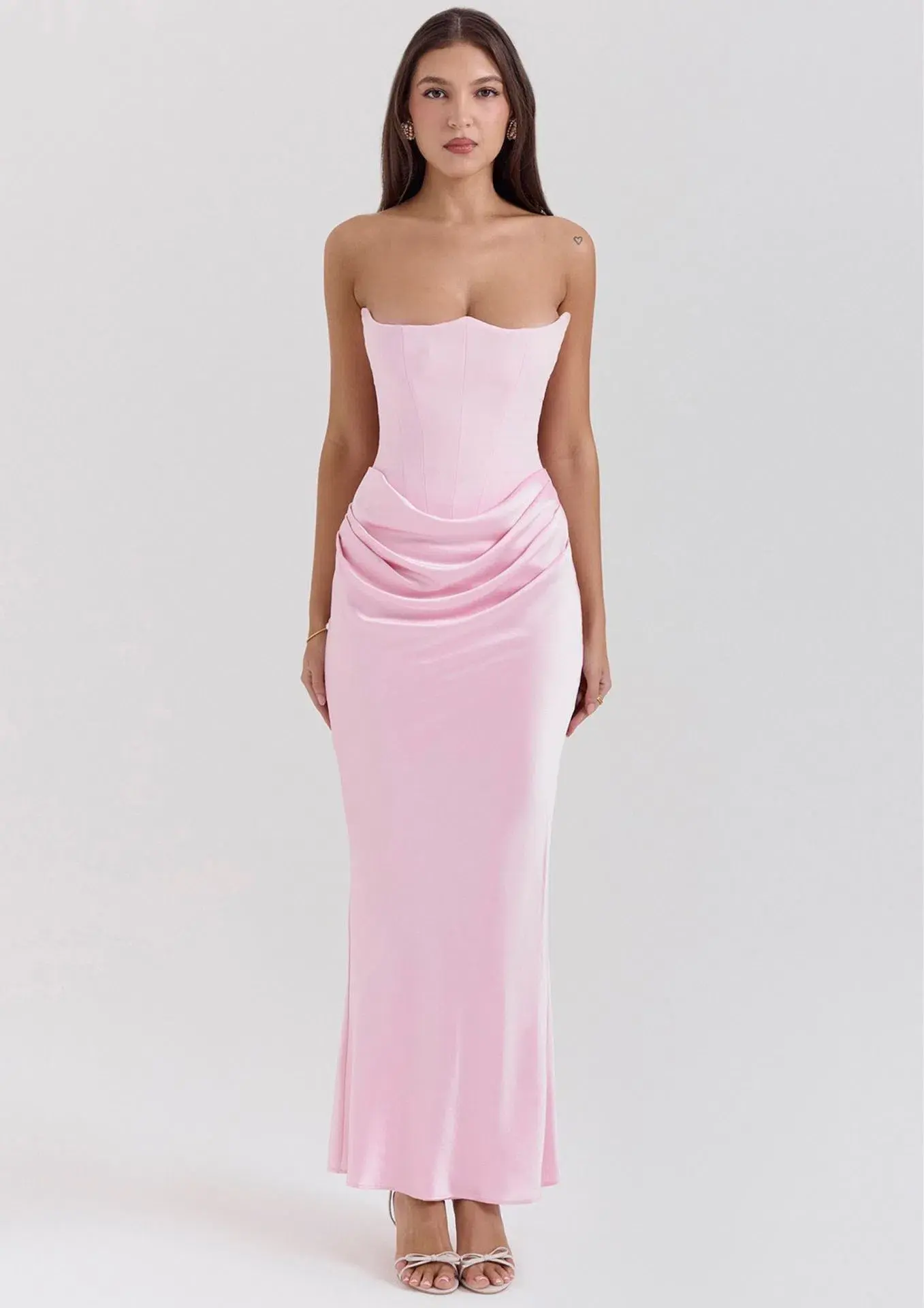House of CB Persephone Strapless Corset Dress Rose Shadow Size XS / AU 6 - Image 8