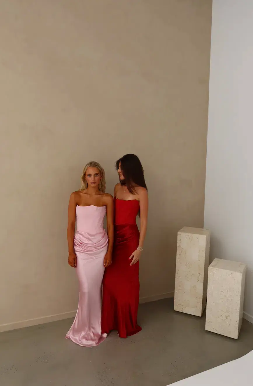 House of CB Persephone Strapless Corset Dress Rose Shadow Size XS / AU 6 for rent on The Volte - main image