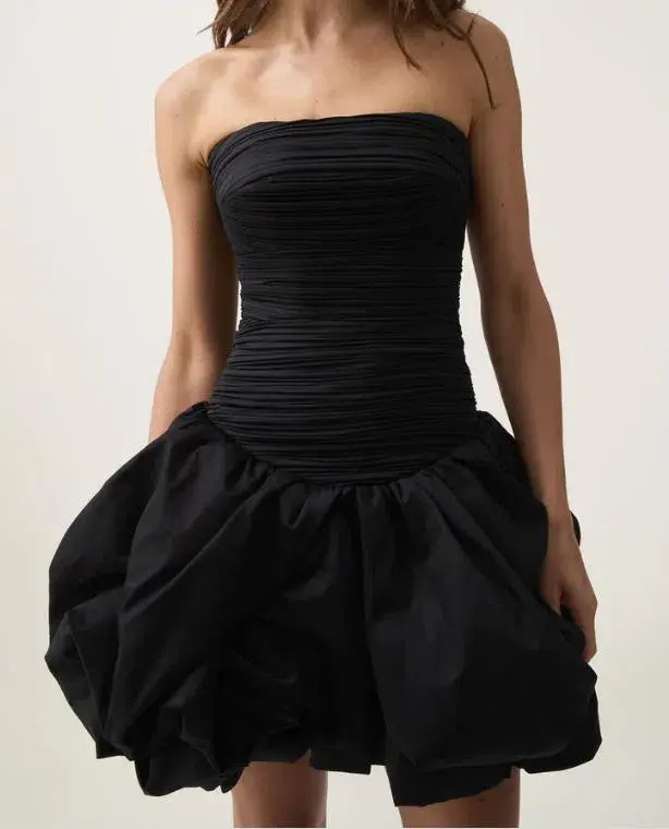 Aje Violette Bubble Hem Mini Dress in Black Size 14 - Image 2