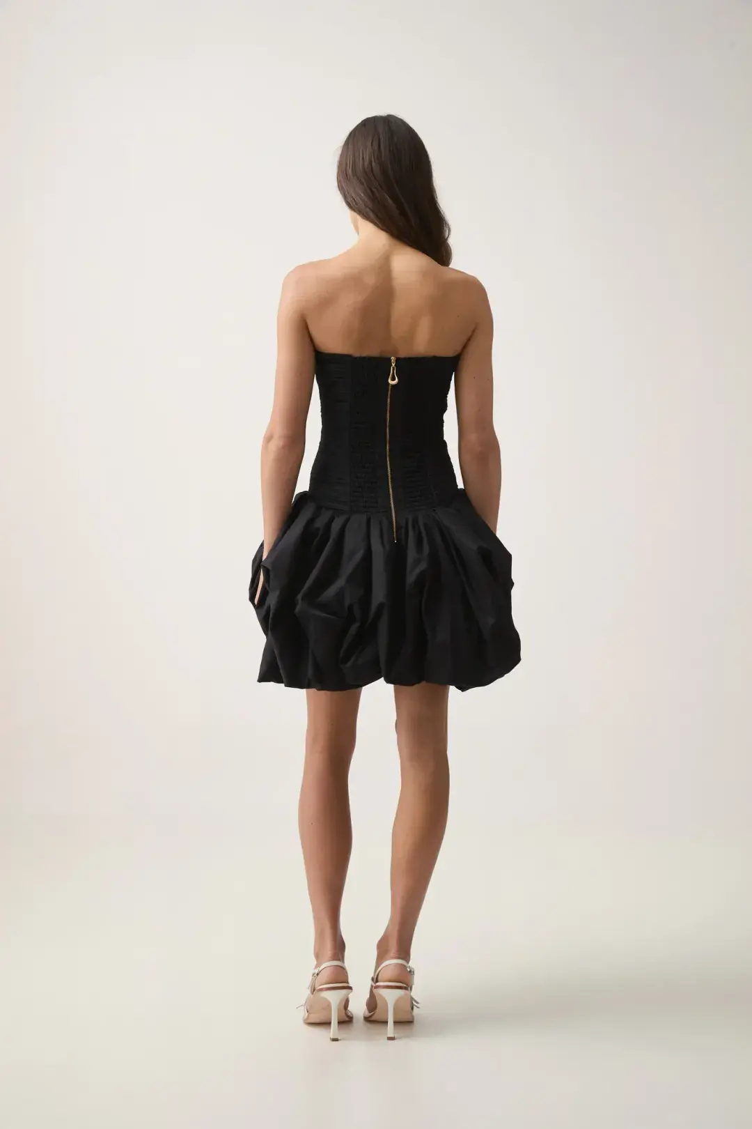 Aje Violette Bubble Hem Mini Dress in Black Size 14 for rent on The Volte - main image