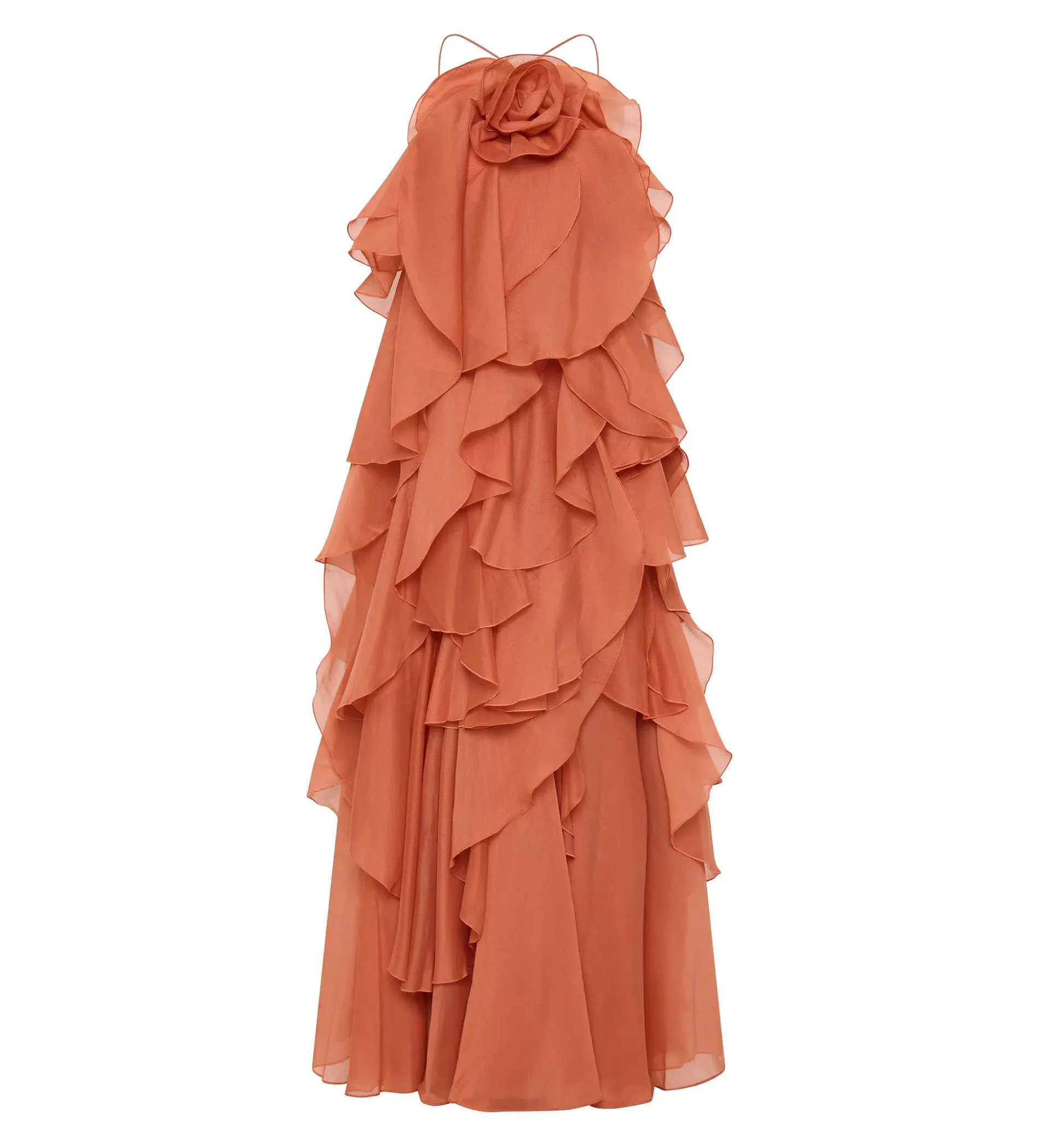 Aje  Pandorea Layered Maxi Dress Coral Clay Size 6  - Image 6