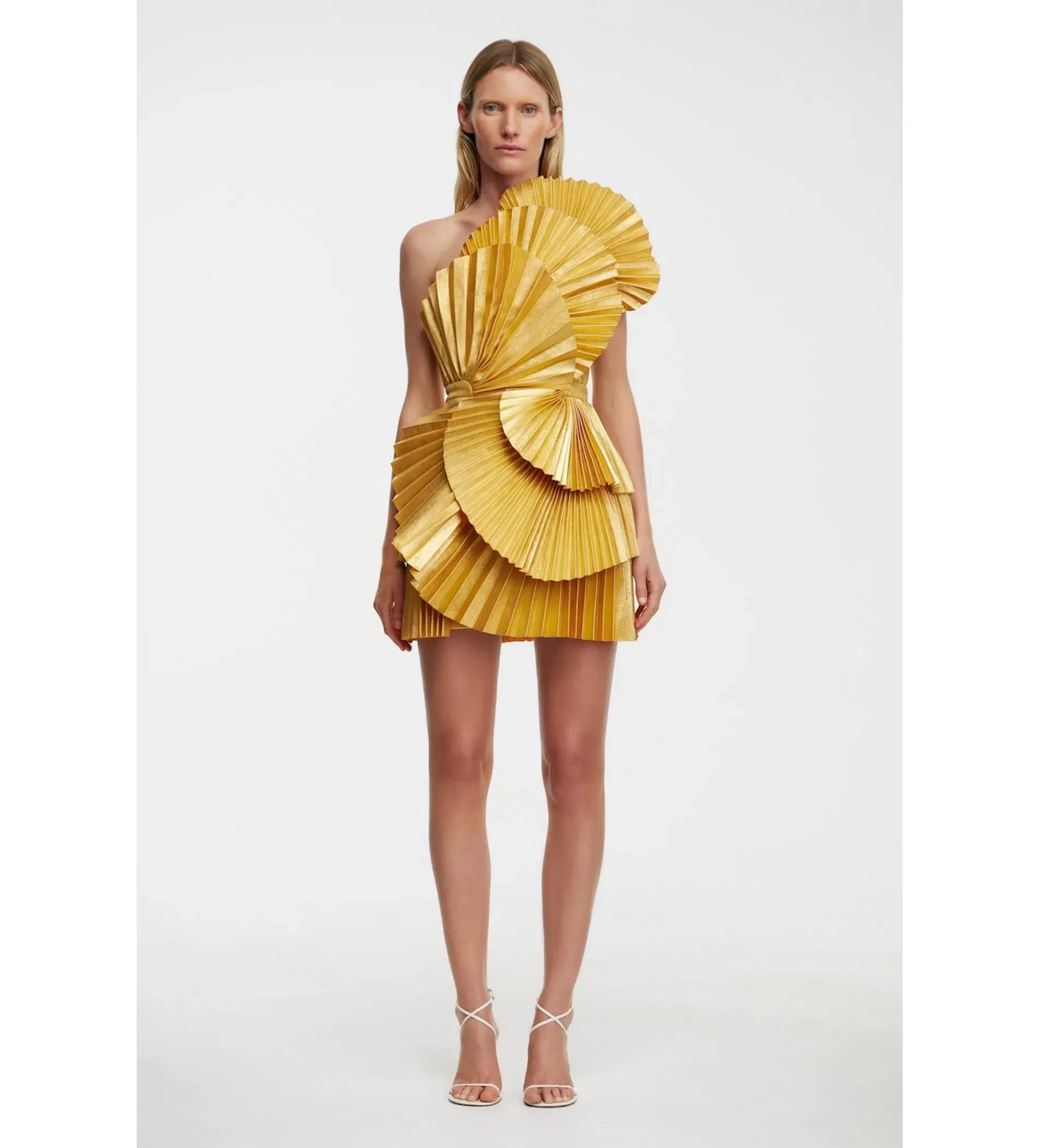 Acler Abbotsford Mini Dress Honey Gold Metallic Size 8 - Image 1