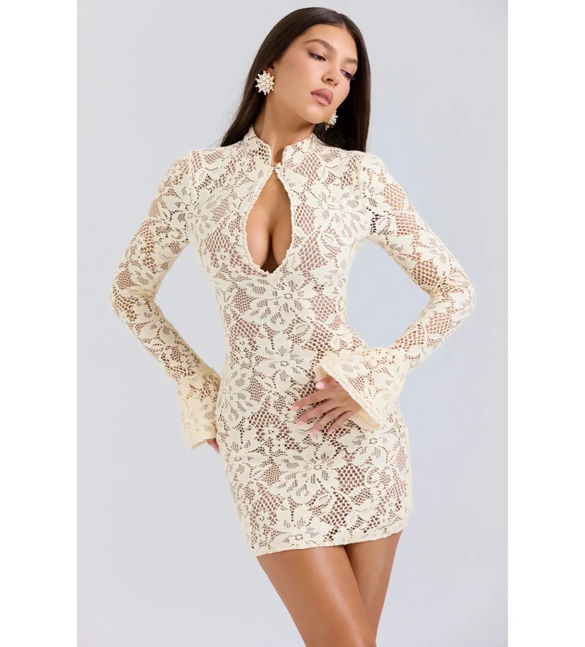 House of CB Brianna Mini Dress Buttermilk Size XS/Au 6 - Image 2