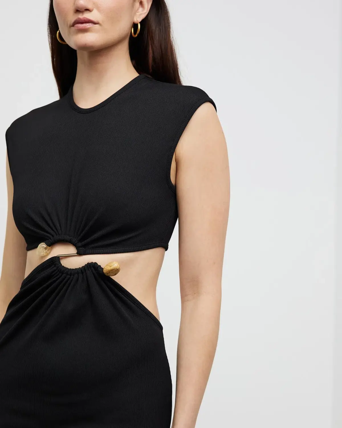 Christopher Esber Distorted Quartz Split Tank Dress Black Size 8 - Image 2