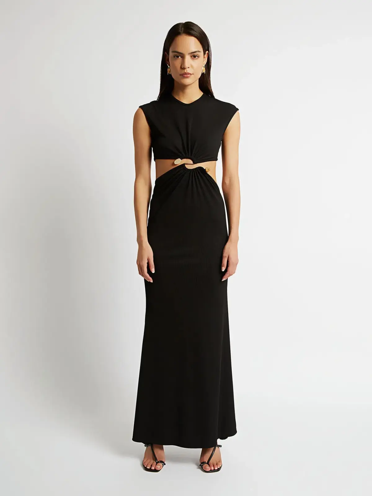 Christopher Esber Distorted Quartz Split Tank Dress Black Size 8 - Image 1