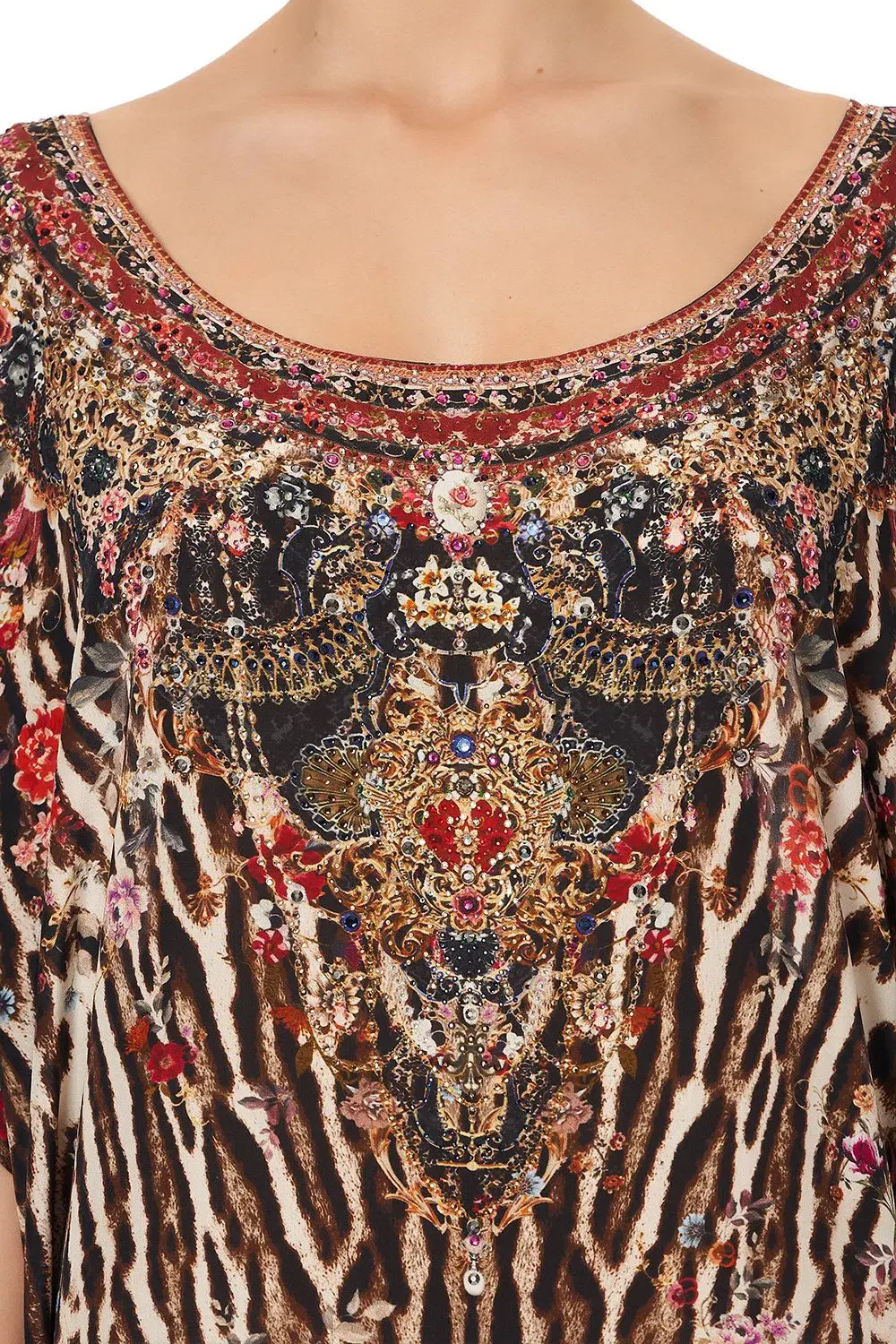 Camilla Liv A Little Silk Round Neck Kaftan Print One Size  - Image 4