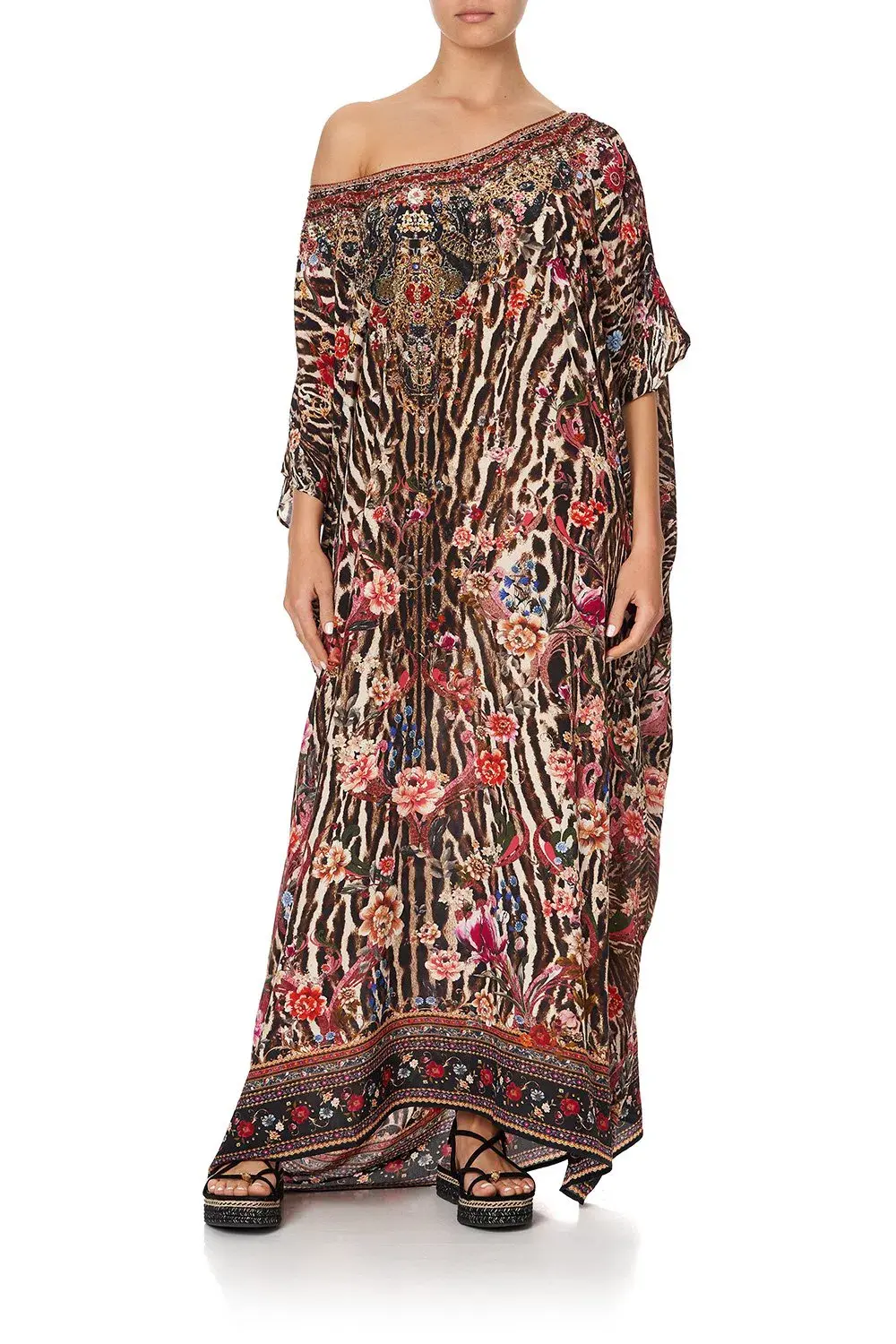 Camilla Liv A Little Silk Round Neck Kaftan Print One Size  - Image 1