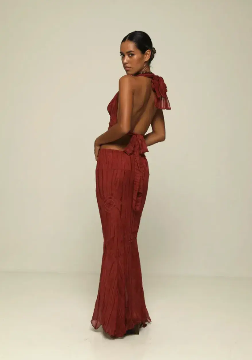 Ranaco Atelier Mini Top and Sirene Skirt Set Hibiscus Red Size S / AU 8 - Image 3