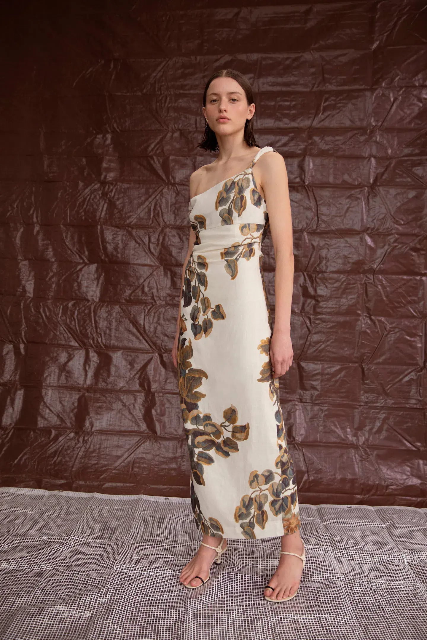 Sir the Label Evalita Twist Midi Dress Pine Valley Print Size 3 / AU 12 - Image 1