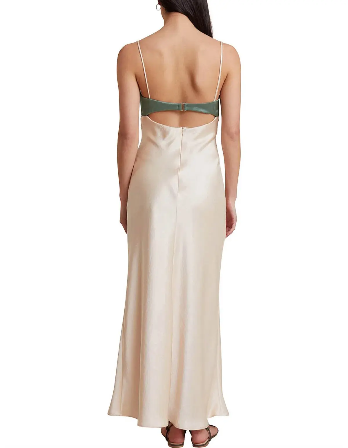 Bec & Bridge Carrie Maxi Dress Cream/Green Size 8 - Image 3