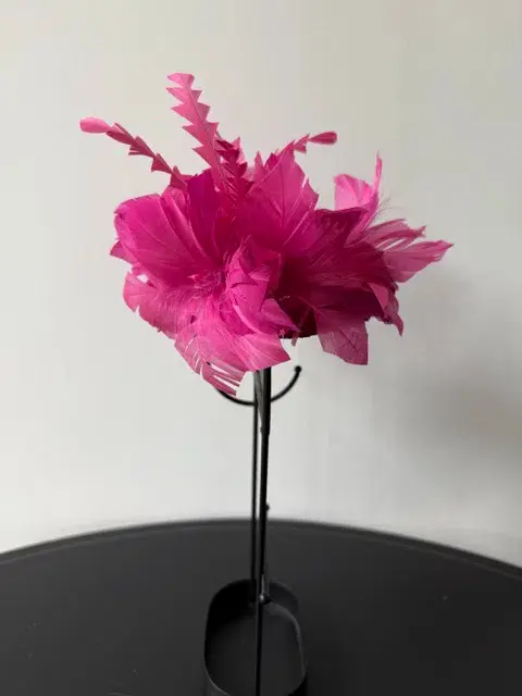 Gregory Ladner Headpiece with Feather Embellishment Pink One Size - Image 3