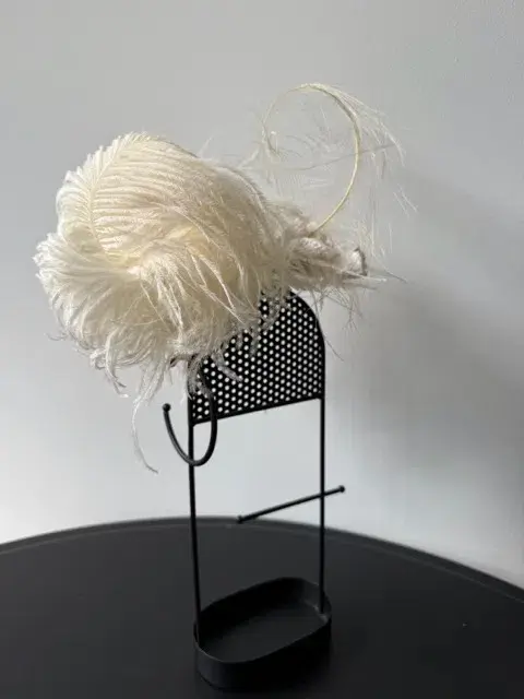 Morgan and Taylor Delicate Feather Fascinator Cream - Image 4