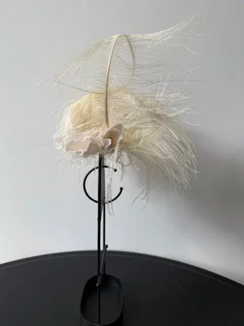 Morgan and Taylor Delicate Feather Fascinator Cream - Image 2