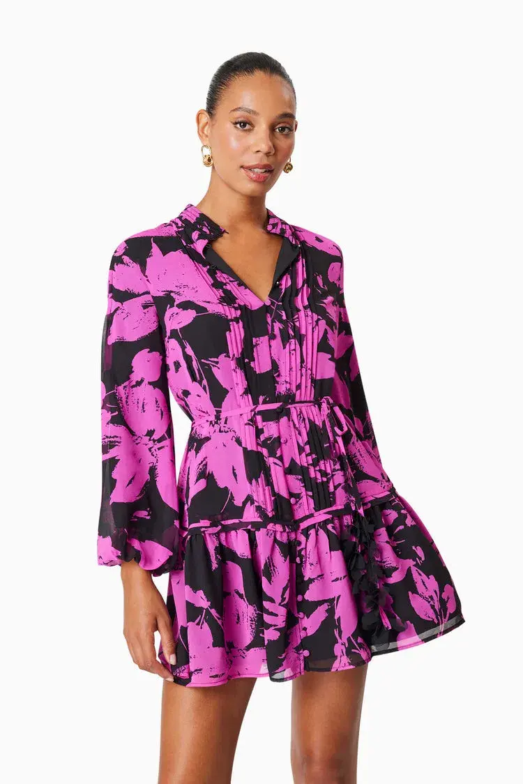 Elliatt Yuna Shirt Day Mini Dress in Pink Print Size 10  - Image 4