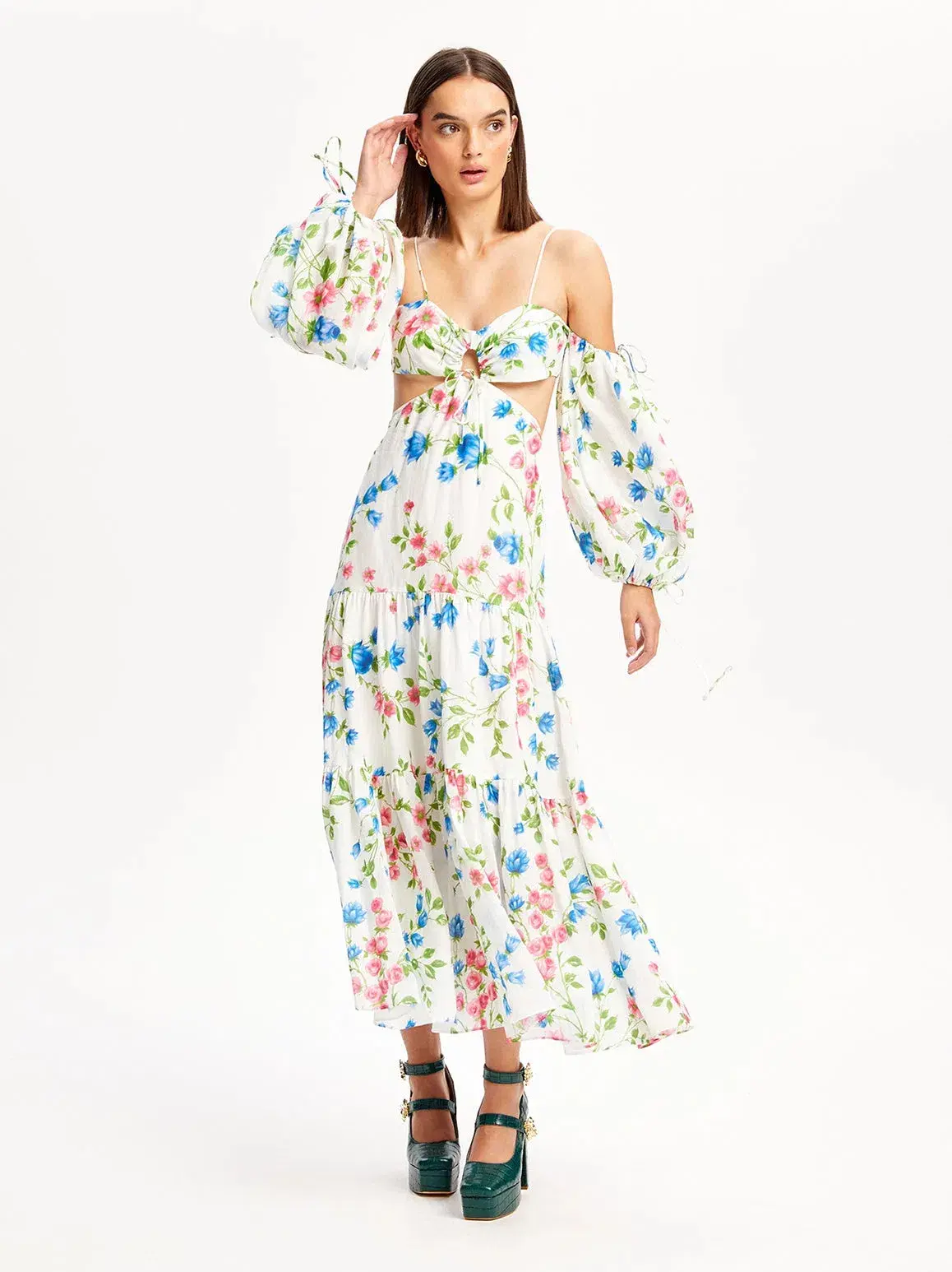 Alice McCall Rolling Meadows Midi Dress Bluebell Floral Print Size 10 - Image 1