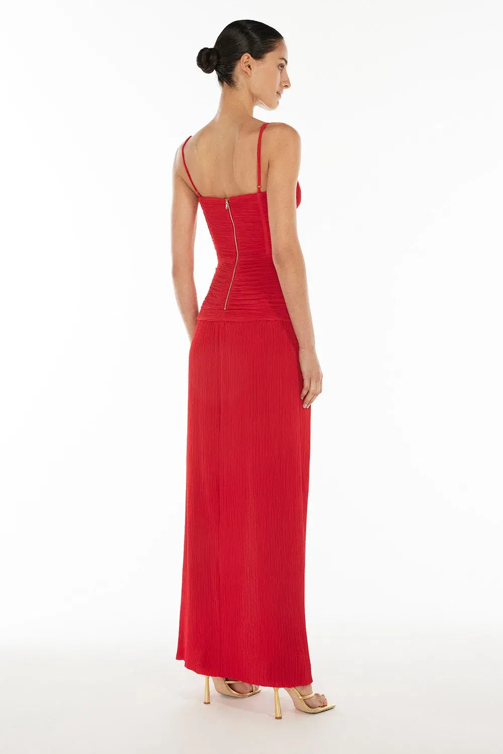 Manning Cartell Double Time Pleat Dress Red Size 8 - Image 3