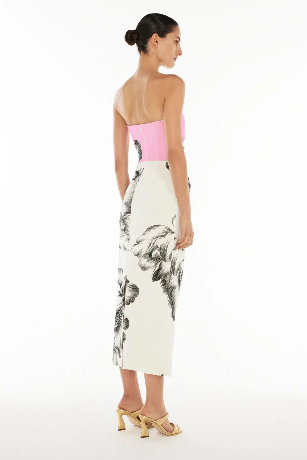 Manning Cartell Overbloom Midi Dress White/Black Floral Size 8 - Image 3