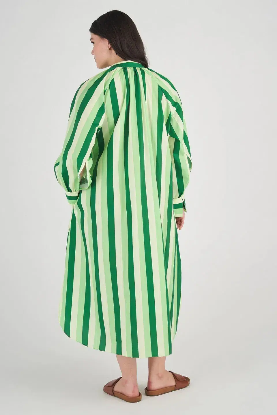 Oroton Multi Stripe Shirt Dress in Garden Size 12 fits 16 - Image 5