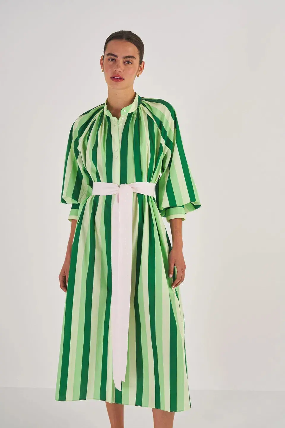 Oroton Multi Stripe Shirt Dress in Garden Size 12 fits 16 - Image 1