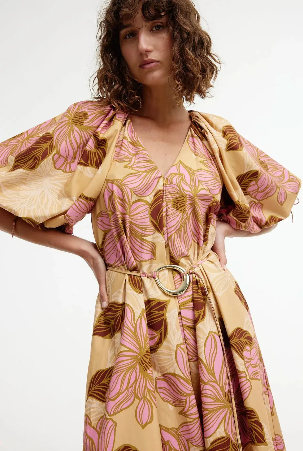 Kinney Elle Puff Sleeve Maxi Dress Rosa Floral Size XXL / AU 16 - Image 2