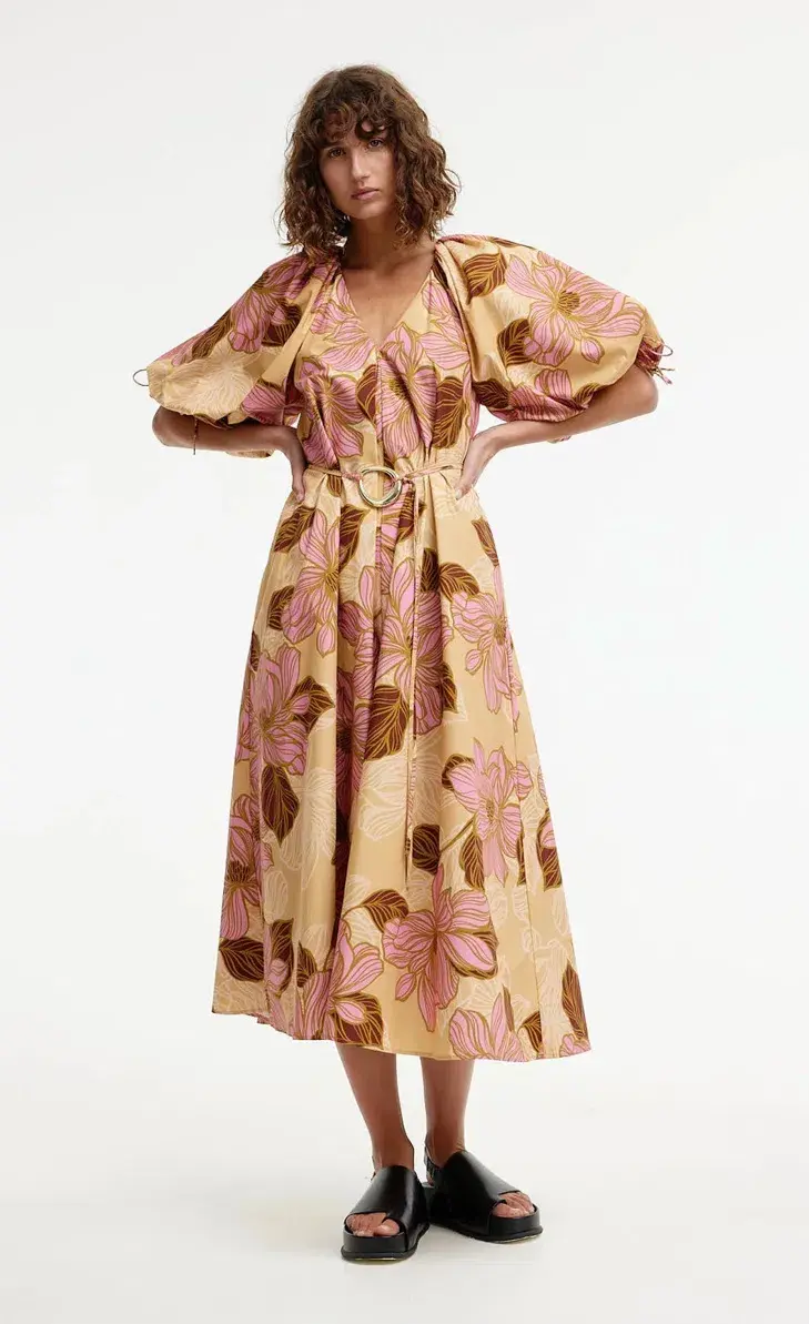Kinney Elle Puff Sleeve Maxi Dress Rosa Floral Size XXL / AU 16 - Image 7