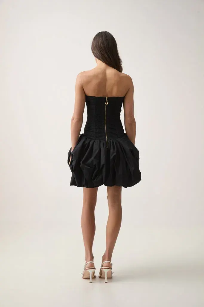  Aje Violette Bubble Hem Mini Dress Black Size 12 - Image 3