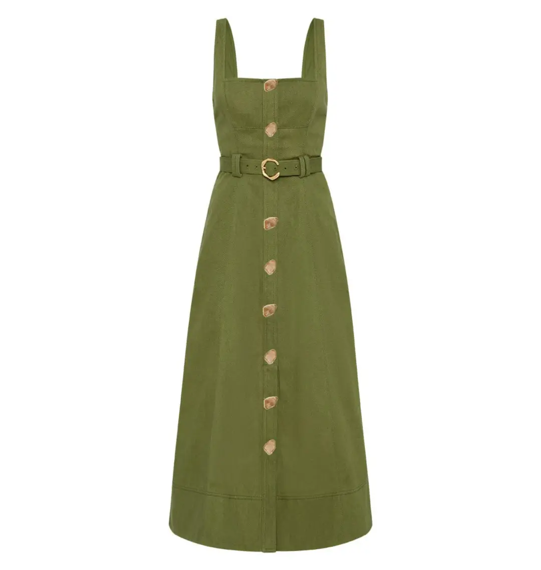 Aje Axle Utility Midi Dress in Palm Green Size AU 8 for rent on The Volte - main image