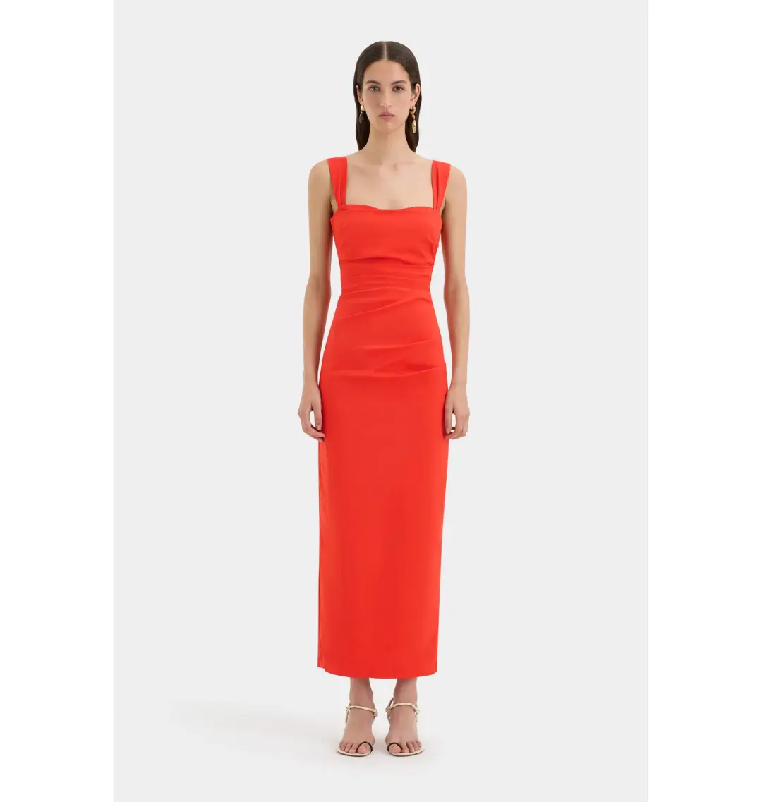 Sir the Label Dahlia Balconette Gown in Tangerine Red Size 2 / AU 10 for rent on The Volte - main image
