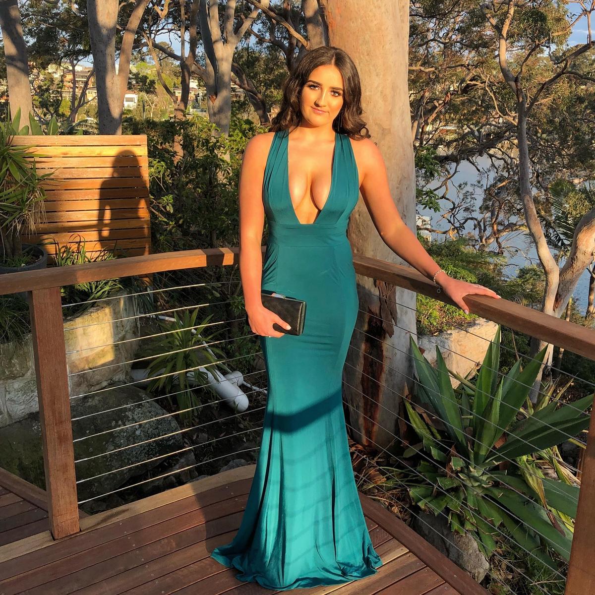 House Of CB Miacova Gown Teal Size 12 - Image 3