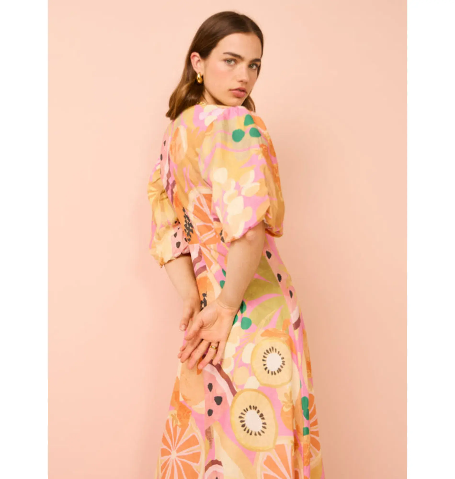 By Nicola Bolero Maxi Gathered Neckline Dress In Fruit Punch Size AU 10 - Image 2