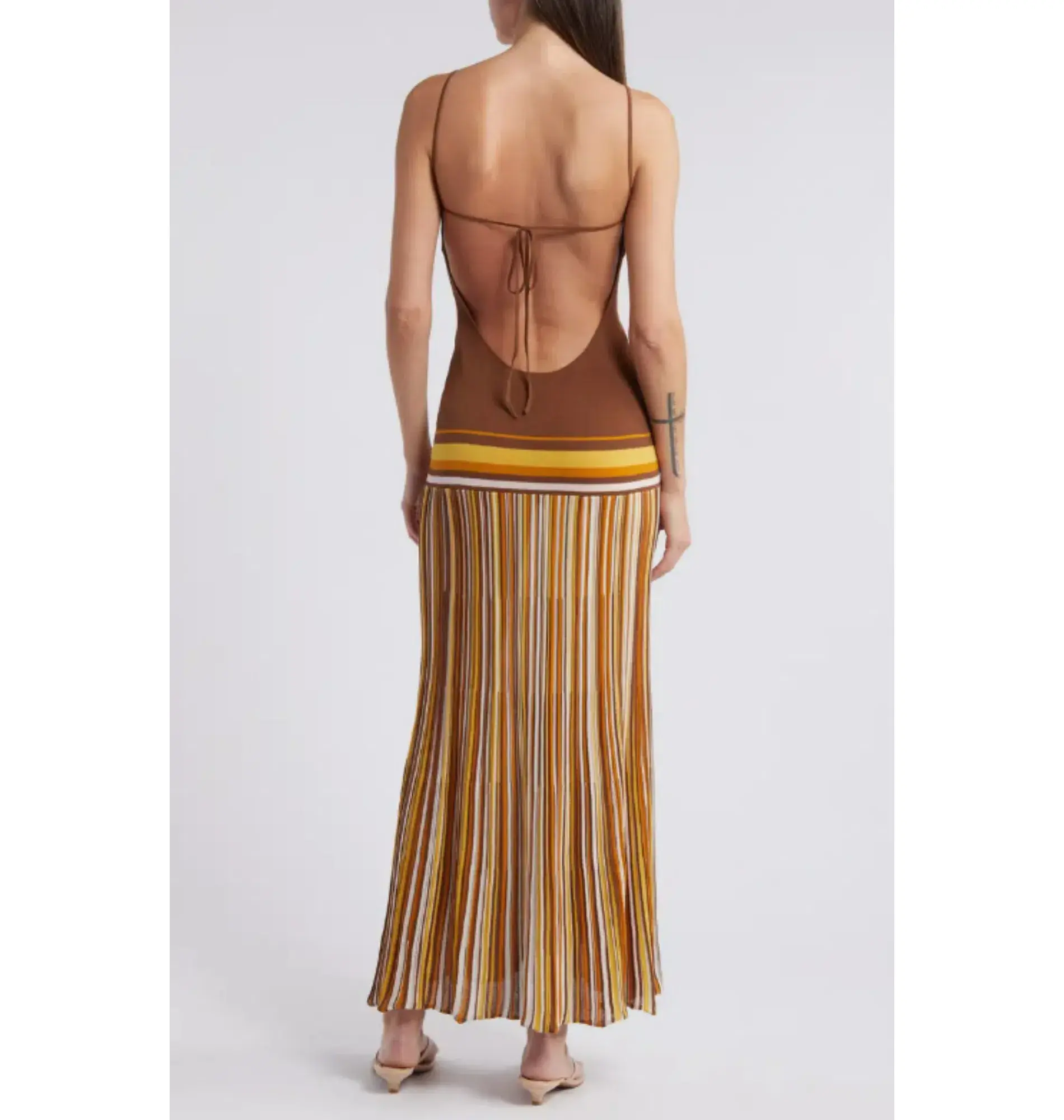 Bec & Bridge Citara Knit Maxi Dress Cocoa Size AU 8 - Image 3