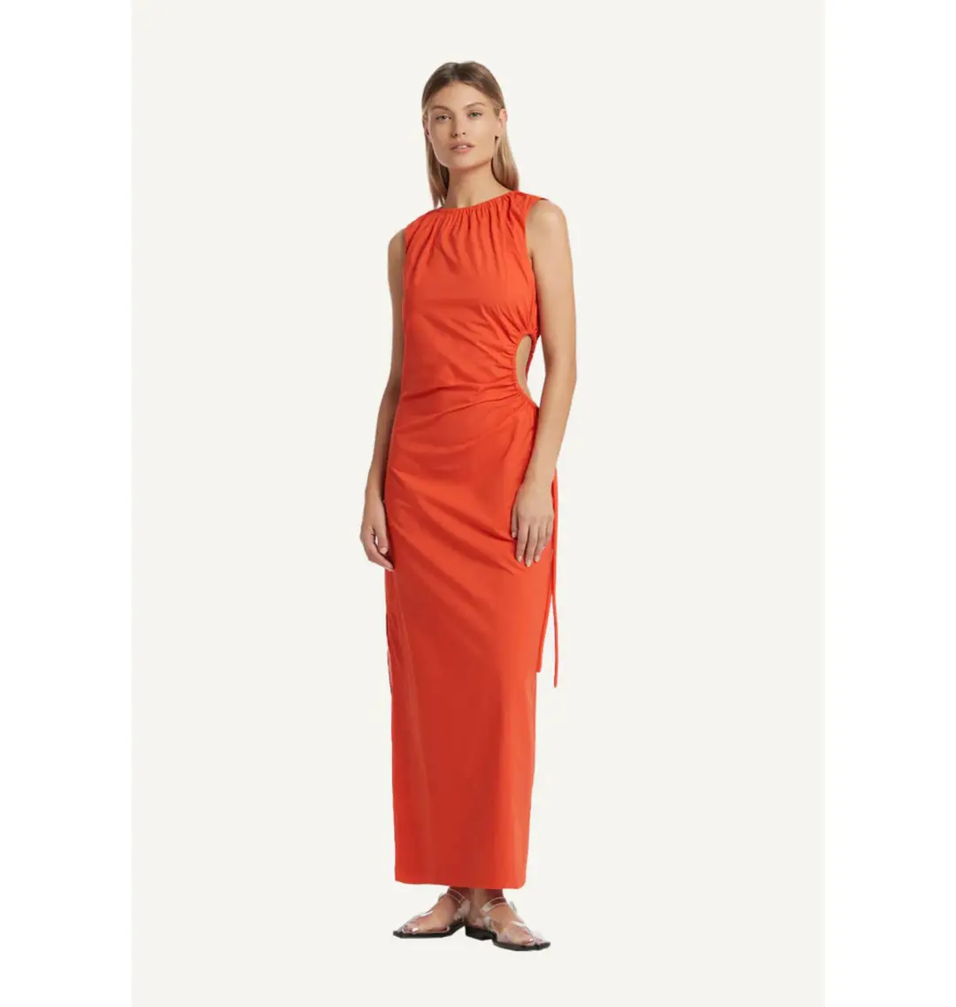 Sir the Label Anja Cut Out Dress Mandarin Red Size 1 / AU 8 for rent on The Volte - main image