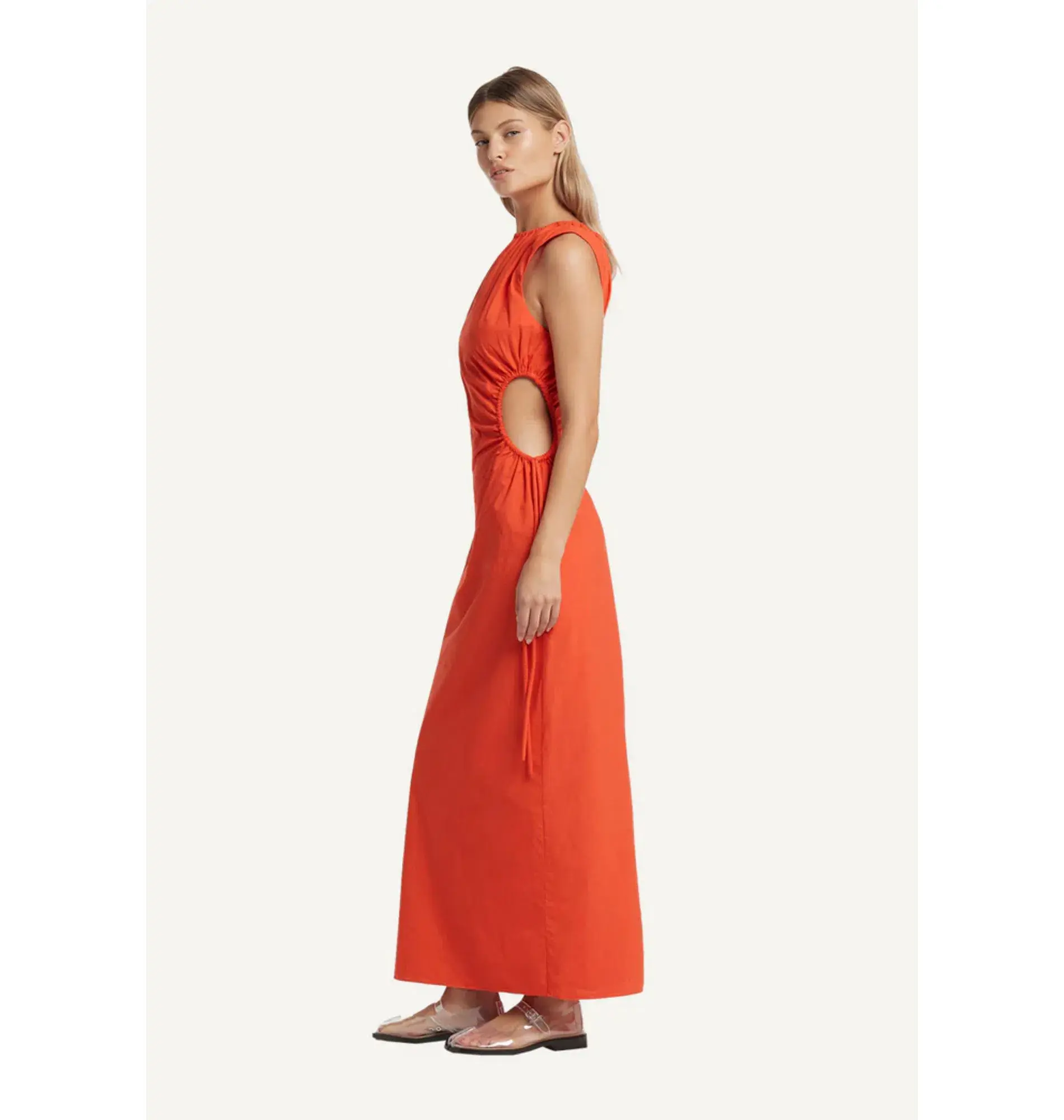 Sir the Label Anja Cut Out Dress Mandarin Red Size 1 / AU 8 - Image 3