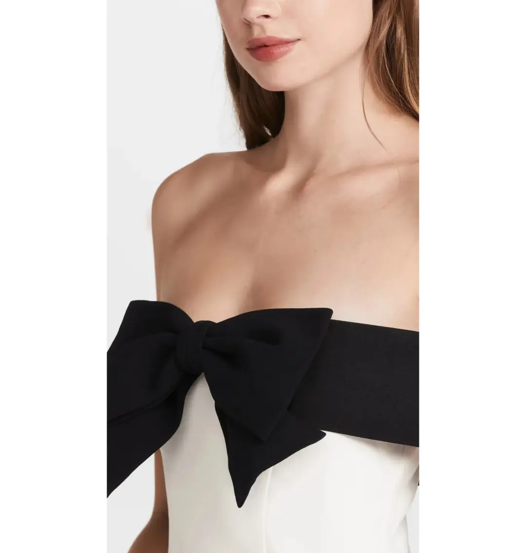Self-Portrait Off-Shoulder Bow Mini Dress White Size AU 6 for rent on The Volte - main image