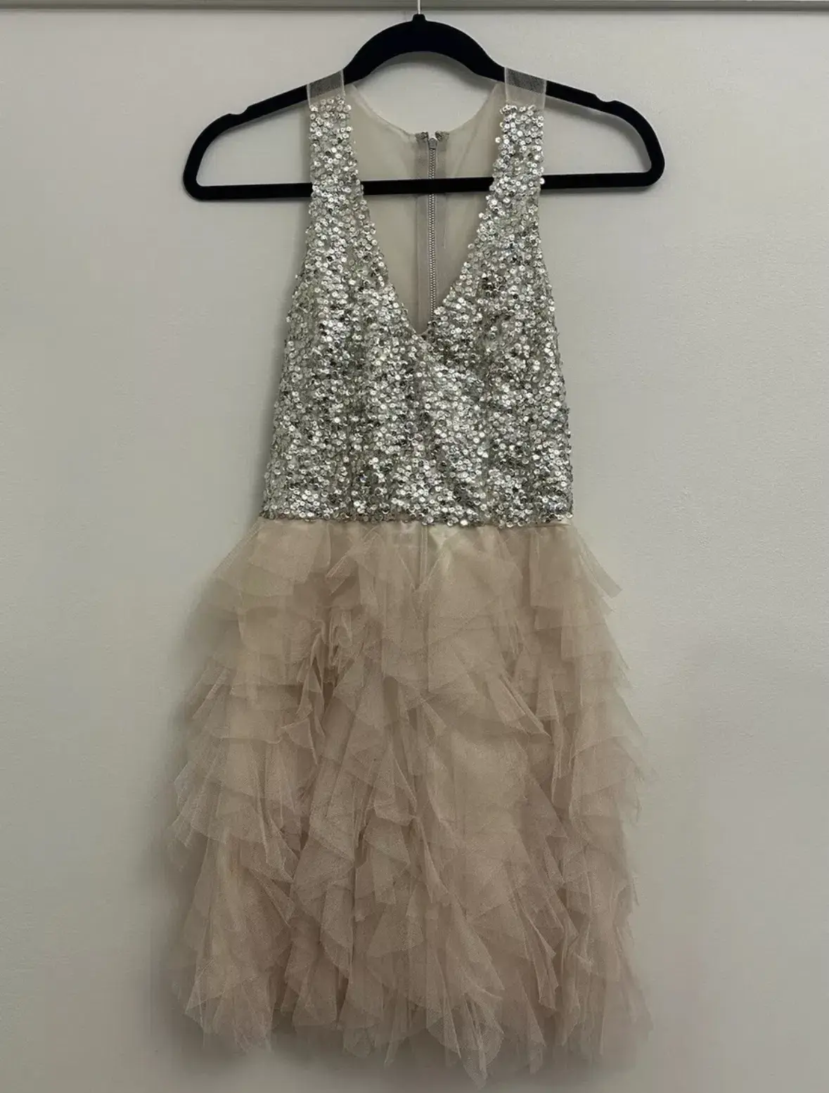 Eileen Kirby Lilly Mini Dress Nude and Silver Size AU 8  - Image 1