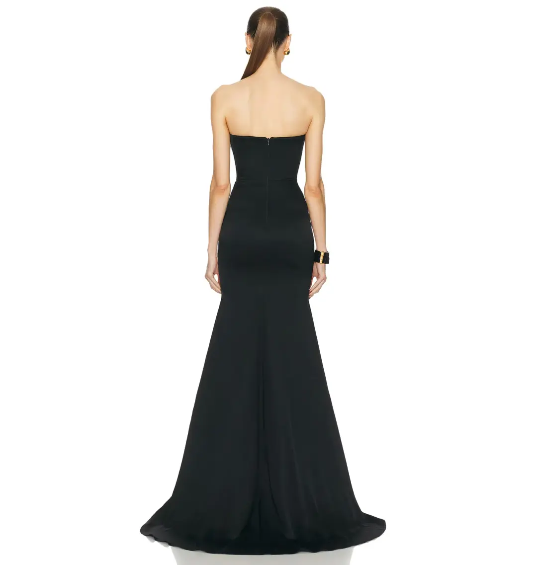 Alex Perry Strapless Sweetheart Drape Gown Black Size AU 8 for rent on The Volte - main image